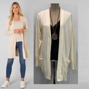 H&M Cream Long Open Cardigan Oversized
